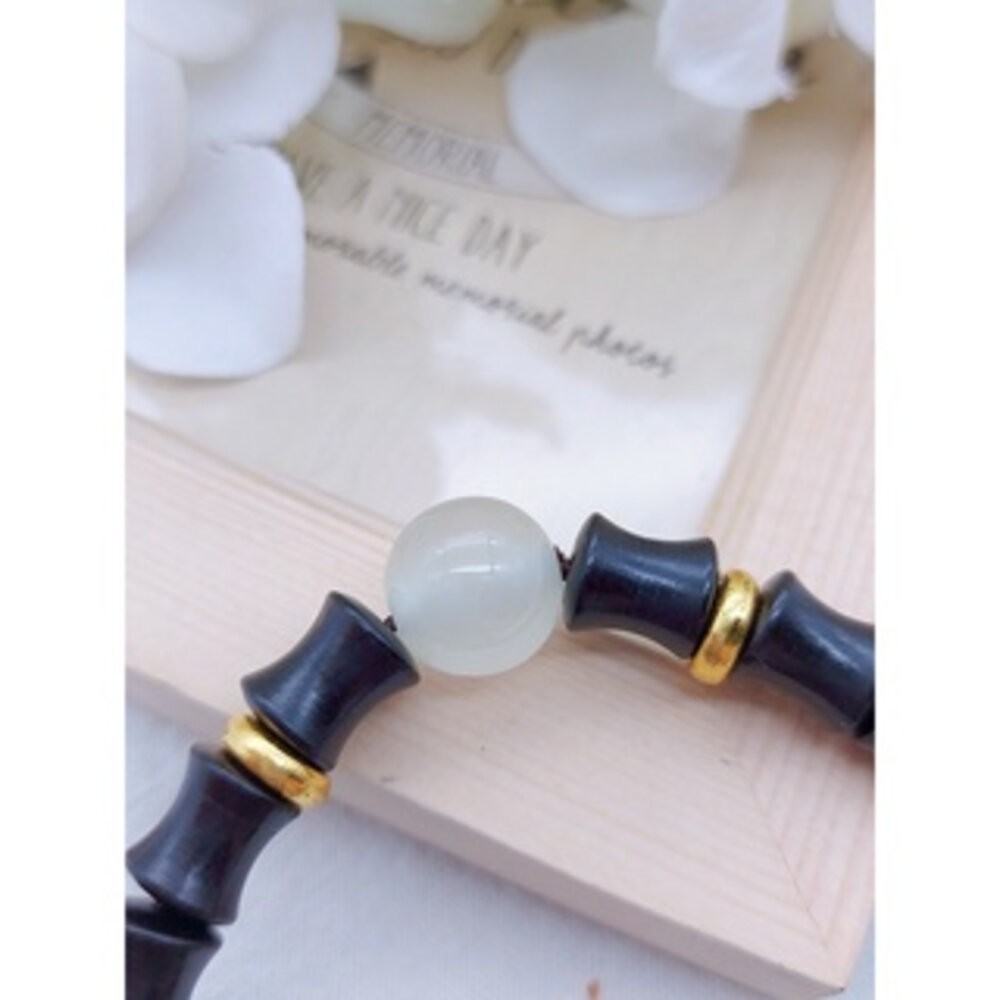 佐運門 開光 開運 竹節 檀木 手串 手鍊 手環 黑檀木 手鏈 手鍊 玉髓 佛珠 夜光珠 念珠 手珠 珠 平安 平安手鍊-細節圖8