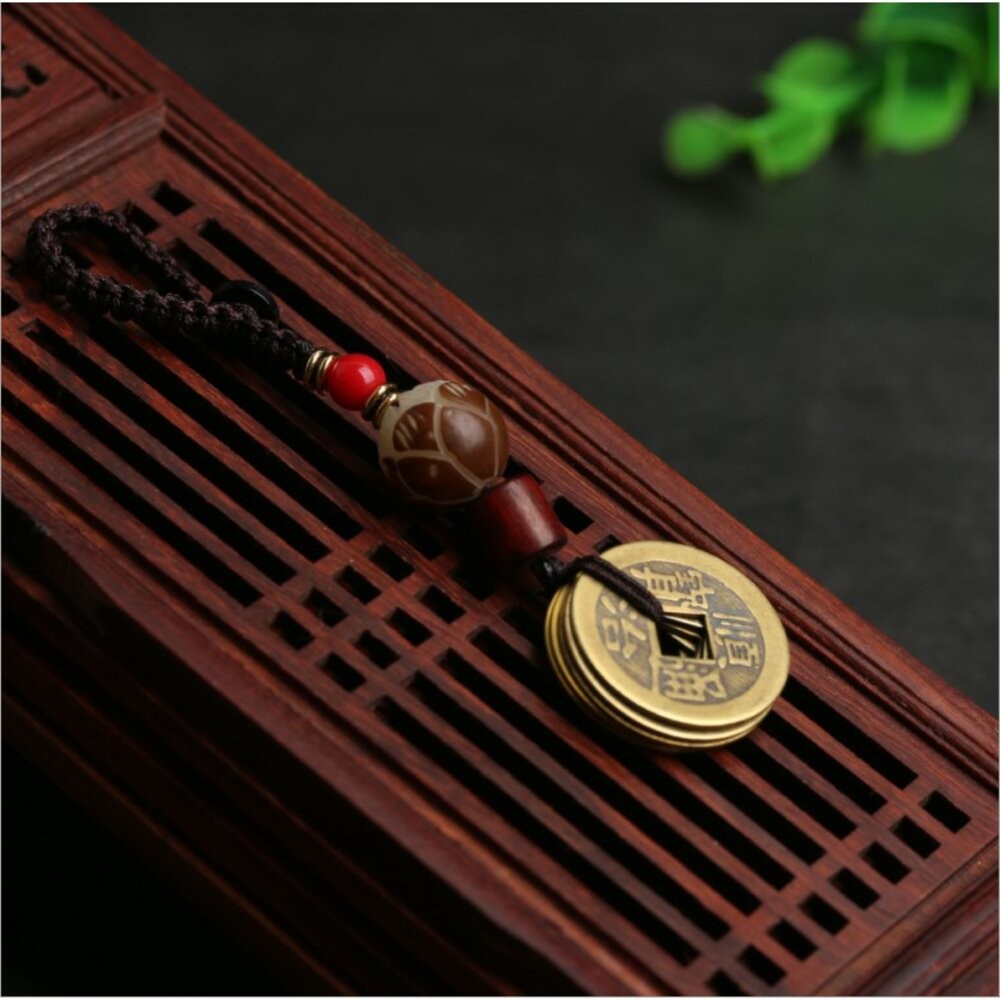 佐運門 開光 菩提 五帝錢 掛飾 隨身 護身 避邪 銅錢 鑰匙圈鑰匙圈 鑰匙圈扣環  轉運 汽車鑰匙扣 汽車鑰匙圈-細節圖3