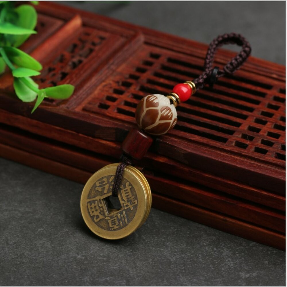 佐運門 開光 菩提 五帝錢 掛飾 隨身 護身 避邪 銅錢 鑰匙圈鑰匙圈 鑰匙圈扣環  轉運 汽車鑰匙扣 汽車鑰匙圈-細節圖4