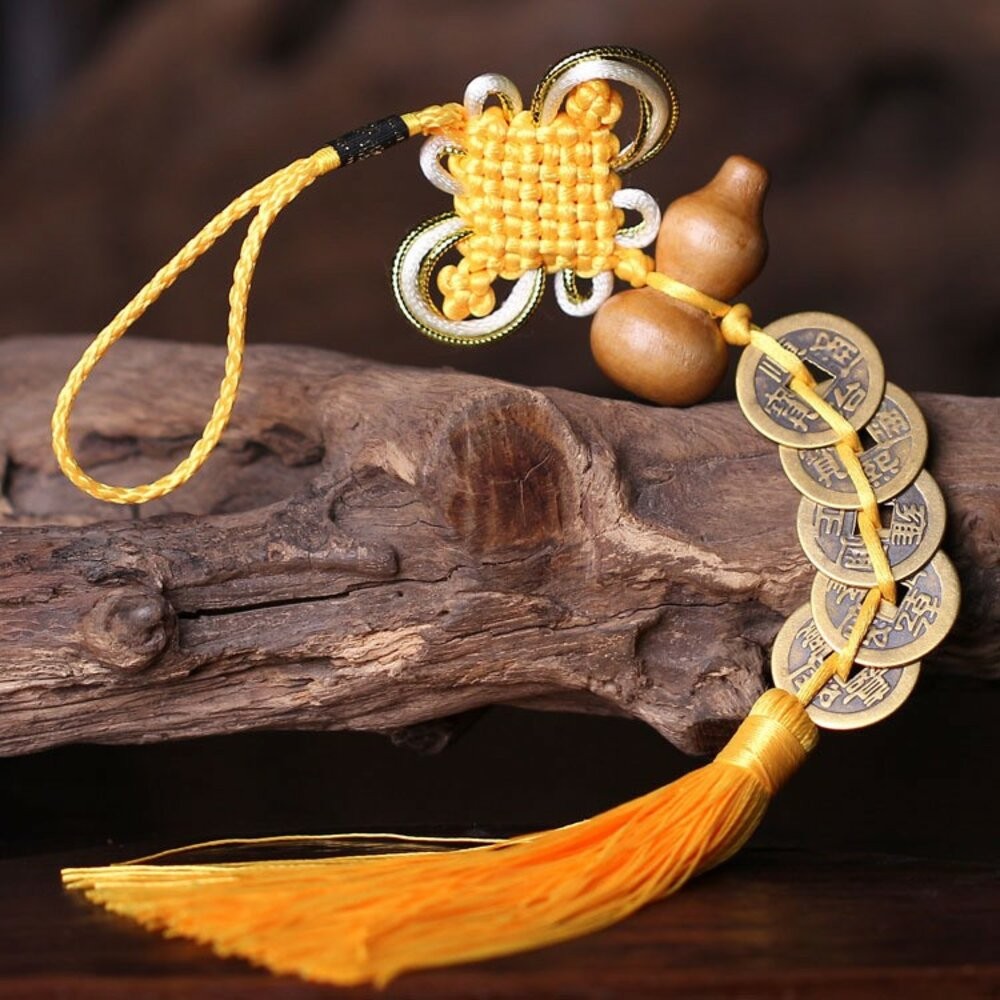 佐運門 中國結 五帝錢 葫蘆 葫蘆五帝錢 風水葫蘆五帝錢 開光五帝錢 古錢 避邪擋煞 招桃花 元寶 木葫蘆 五帝錢吊飾-細節圖4