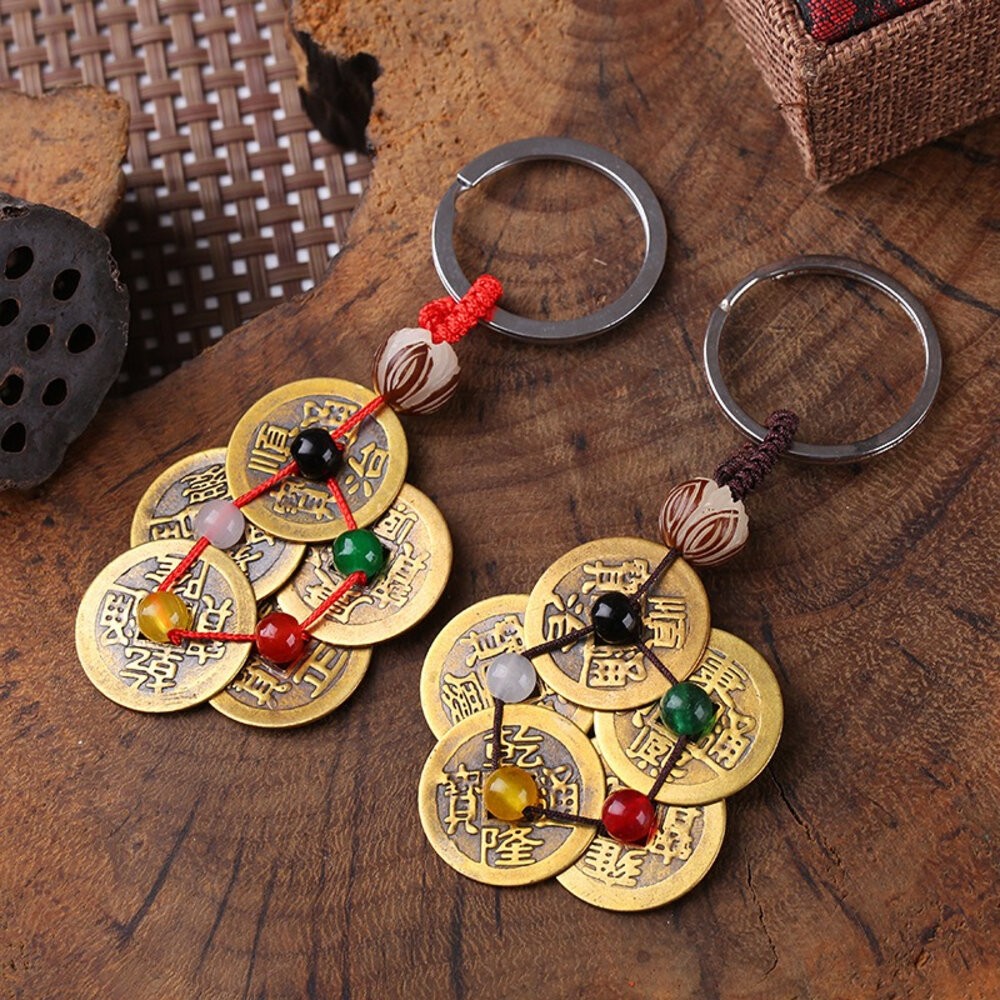 佐運門 五帝葫蘆 五帝銅 五帝錢 五帝錢吊飾 五帝錢掛飾 五帝錢開光 五帝錢鑰匙圈 防小人 招財鑰匙圈 葫蘆五帝錢 葫蘆-細節圖5
