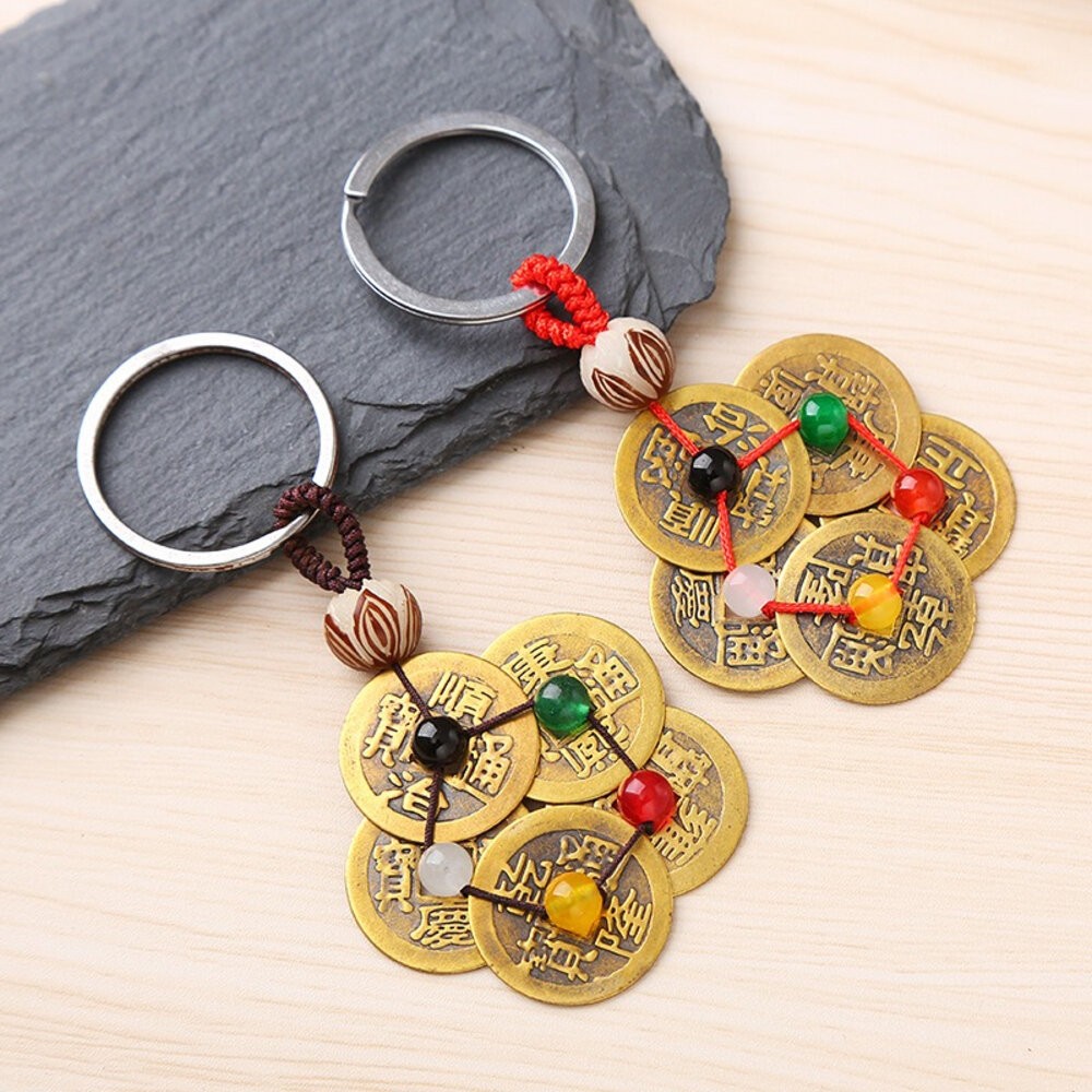 佐運門 五帝葫蘆 五帝銅 五帝錢 五帝錢吊飾 五帝錢掛飾 五帝錢開光 五帝錢鑰匙圈 防小人 招財鑰匙圈 葫蘆五帝錢 葫蘆-細節圖6