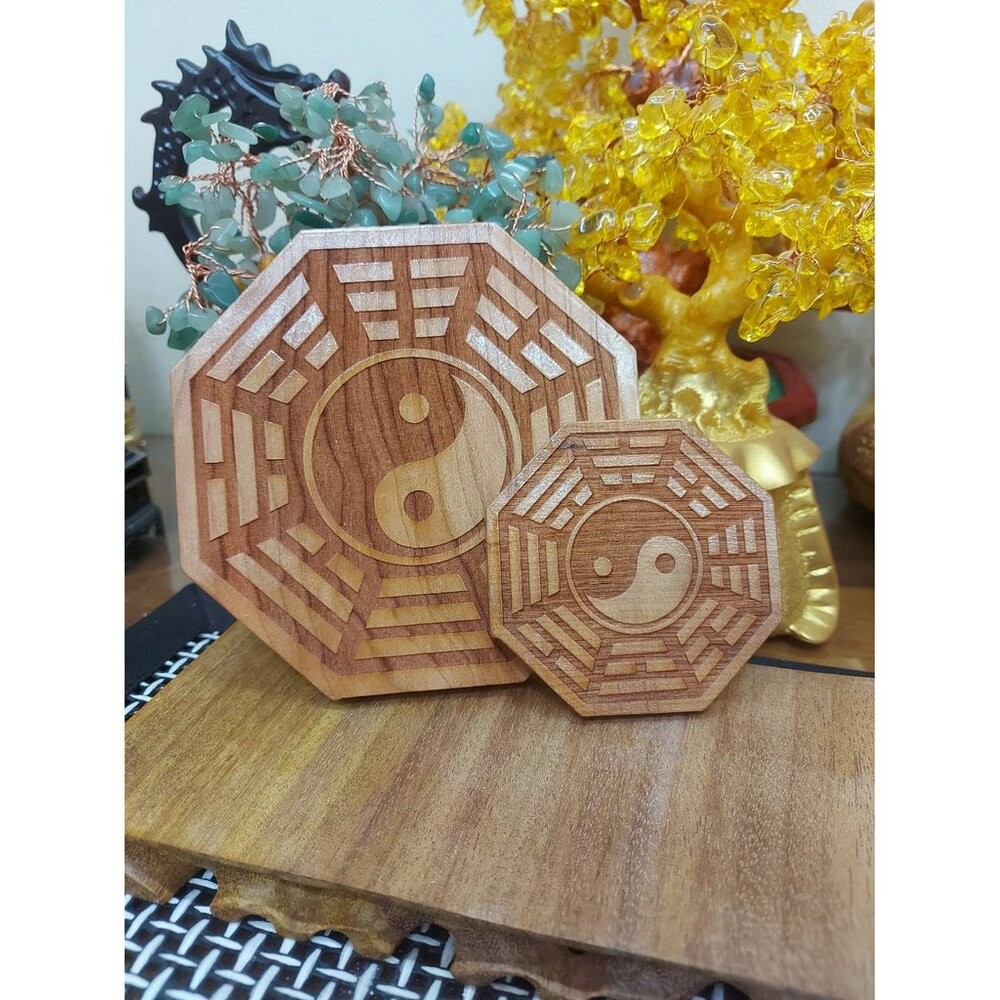 佐運門 開光 桃木 八卦掛飾 桃木八卦 八卦吊飾 陰陽八卦鏡 風水化煞 辟邪鎮宅 隔開 壇上敕令後開光硃砂壓鎮宅符符膽-細節圖4