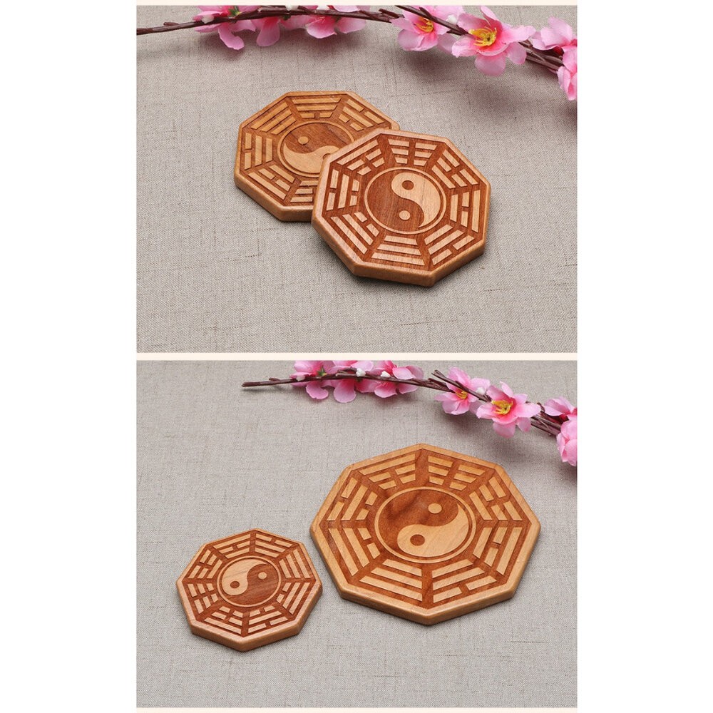 佐運門 開光 桃木 八卦掛飾 桃木八卦 八卦吊飾 陰陽八卦鏡 風水化煞 辟邪鎮宅 隔開 壇上敕令後開光硃砂壓鎮宅符符膽-細節圖6