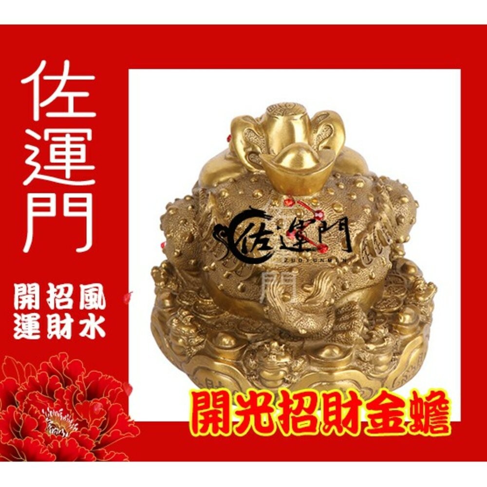 佐運門 開光 招財 金蟾蜍 招財擺飾（離卦 南方) 銅 蟾蜍 招財蟾蜍 風水擺件 風水 玄關擺件 招財進寶 招財 工藝品-細節圖3