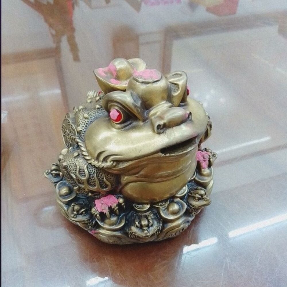 佐運門 開光 招財 金蟾蜍 招財擺飾（離卦 南方) 銅 蟾蜍 招財蟾蜍 風水擺件 風水 玄關擺件 招財進寶 招財 工藝品-規格圖4