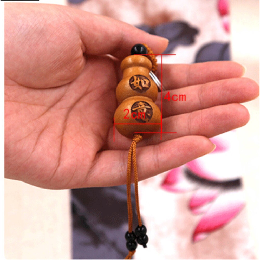 佐運門 葫蘆吊飾 小葫蘆 桃木飾品 木雕葫蘆 葫蘆鑰匙圈 桃木鑰匙圈 葫蘆  葫蘆項鍊開光 桃木葫蘆 桃木掛飾 木葫蘆-細節圖7