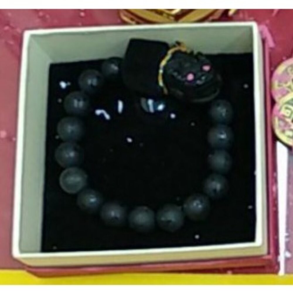 磨砂 黑曜石 貔貅 手鍊 10mm