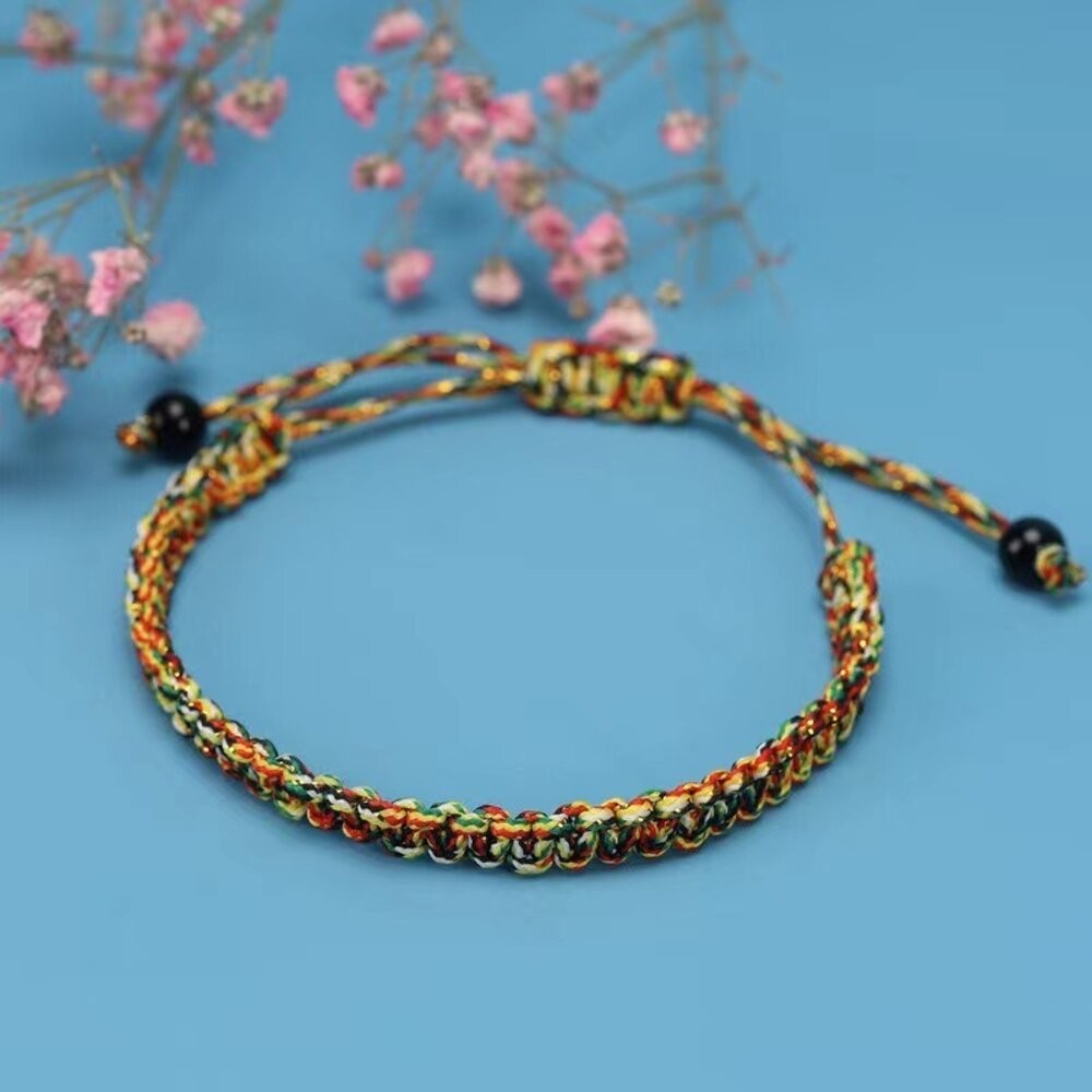 佐運門 五色手環 五色線 五色線手環 五色線手鍊 五色繩 手環 手環編織 平安手鍊 金剛結手鍊 辟邪手鍊 紅線 五色手鍊-細節圖2