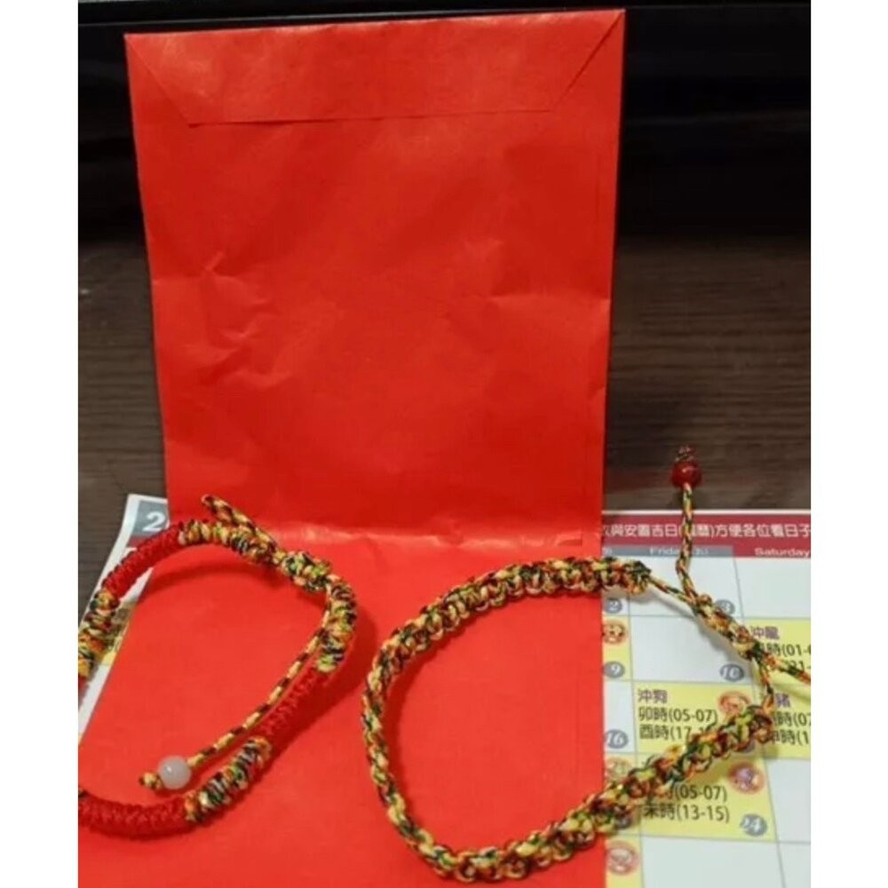 佐運門 五色手環 五色線 五色線手環 五色線手鍊 五色繩 手環 手環編織 平安手鍊 金剛結手鍊 辟邪手鍊 紅線 五色手鍊-細節圖3