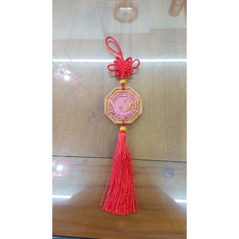 佐運門 太極八卦 八卦項鍊 桃木太極八卦吊飾 木 太極 木頭 桃心木八卦 居家風水 五行八卦 轎車平安吊飾 木頭八卦-規格圖4