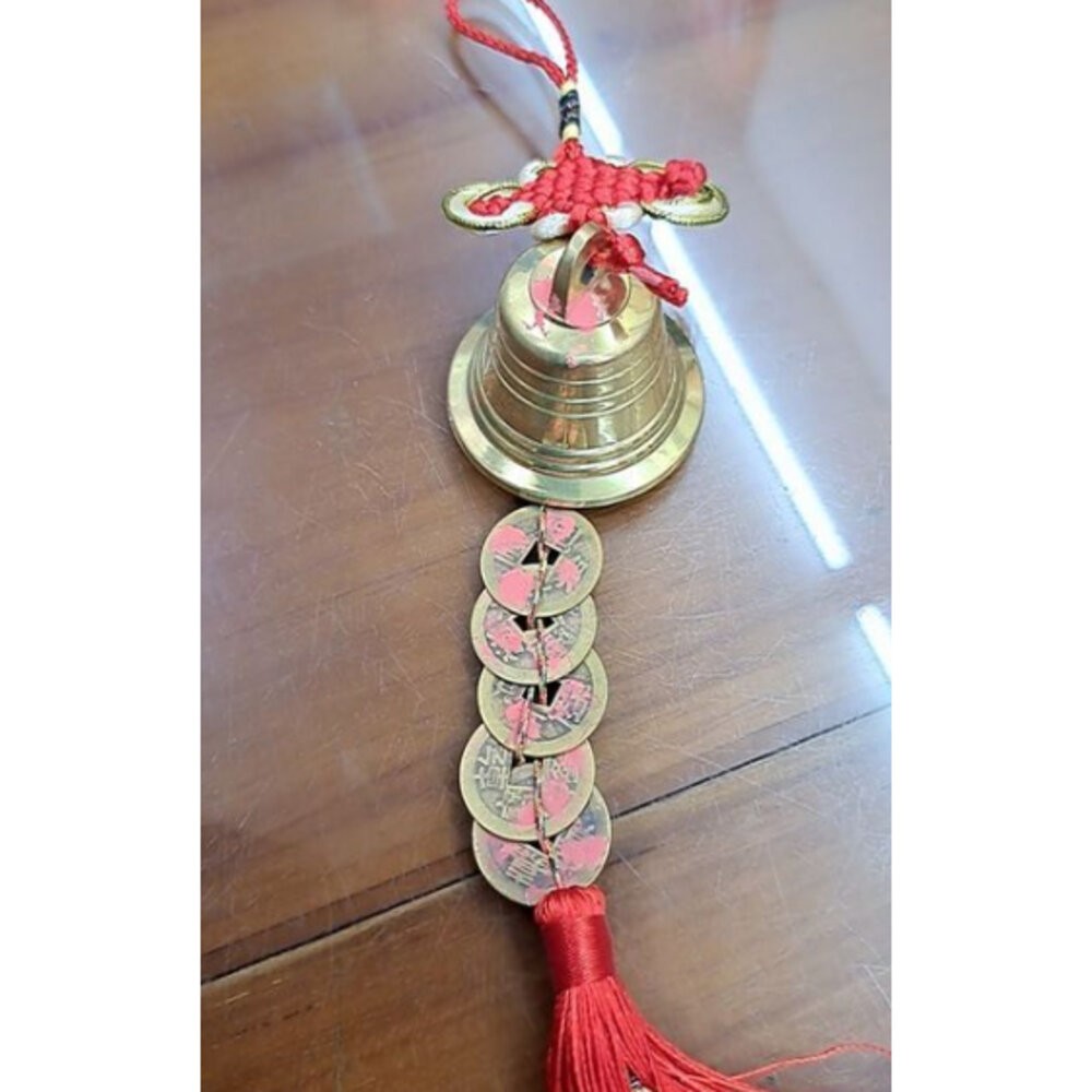 佐運門 風水 五帝錢 銅鈴 銅鈴五帝錢掛件 風水擺件 吊飾 門鈴鐺 鈴鐺吊飾 銅鐘 招財吊飾 銅鈴鐺 鎮宅 銅風鈴 擋煞-細節圖8