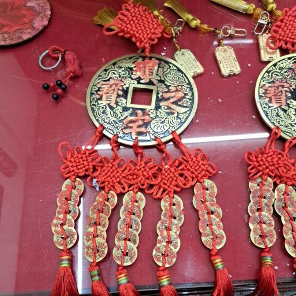 佐運門 專業開光 中國結銅錢大號掛件 鎮宅之寶 招財進寶 銅錢 五帝錢吊飾 鎮宅 避邪擋煞 招財 辦公室擺件 居家擺飾-細節圖4