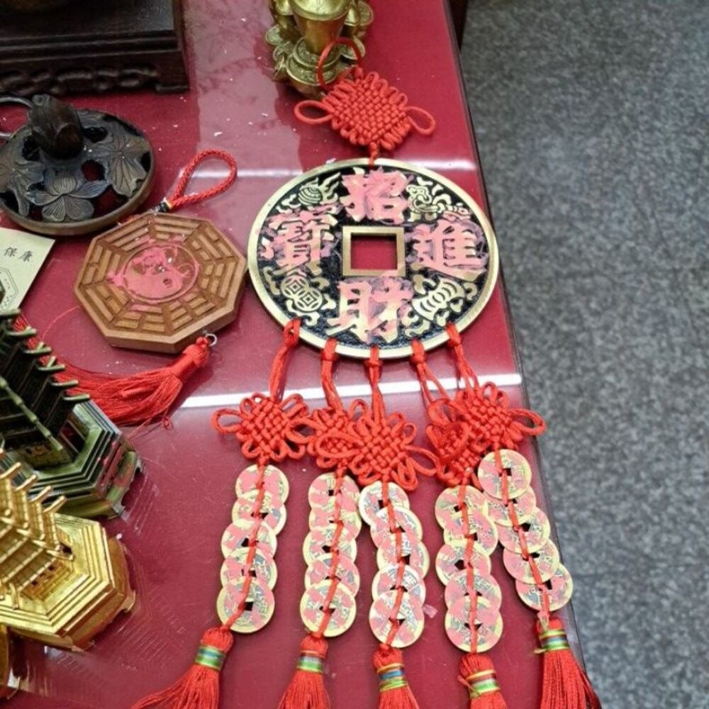 佐運門 專業開光 中國結銅錢大號掛件 鎮宅之寶 招財進寶 銅錢 五帝錢吊飾 鎮宅 避邪擋煞 招財 辦公室擺件 居家擺飾-細節圖5