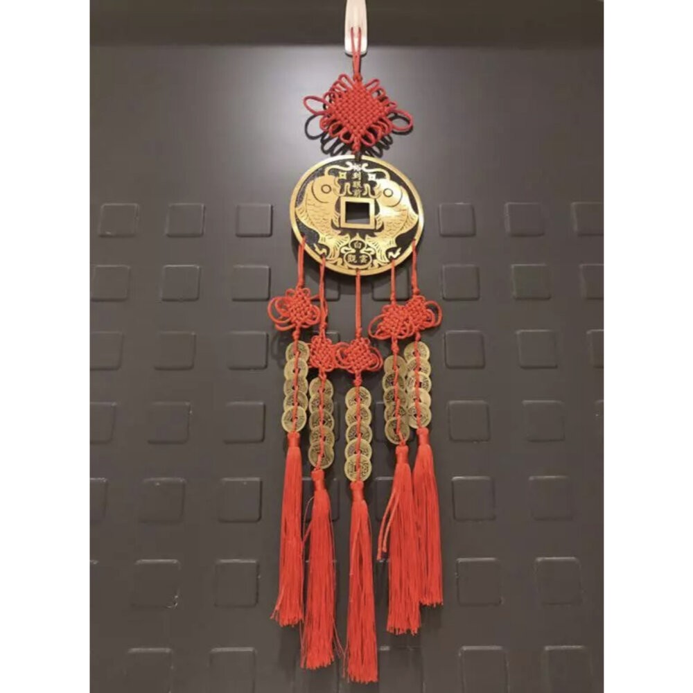 佐運門 專業開光 中國結銅錢大號掛件 鎮宅之寶 招財進寶 銅錢 五帝錢吊飾 鎮宅 避邪擋煞 招財 辦公室擺件 居家擺飾-細節圖6