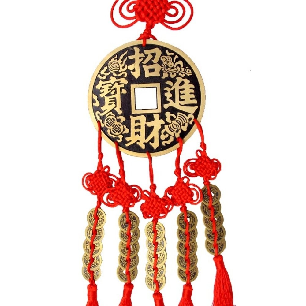 佐運門 專業開光 中國結銅錢大號掛件 鎮宅之寶 招財進寶 銅錢 五帝錢吊飾 鎮宅 避邪擋煞 招財 辦公室擺件 居家擺飾-細節圖8