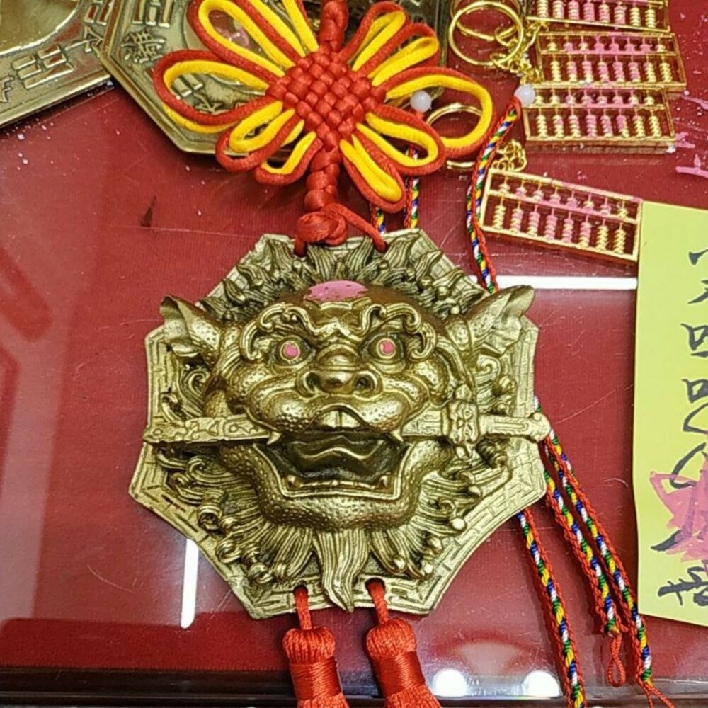 佐運門 劍獅 獅咬劍 咬錢獅 桃木八卦獅咬劍 獅頭 風獅爺 風師爺 銅獅咬劍 獅咬劍7寸 桃木獅咬劍 立體銅獅咬劍 劍-細節圖4