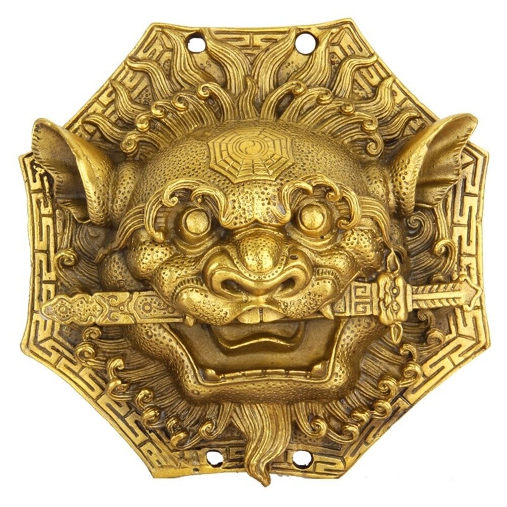 佐運門 劍獅 獅咬劍 咬錢獅 桃木八卦獅咬劍 獅頭 風獅爺 風師爺 銅獅咬劍 獅咬劍7寸 桃木獅咬劍 立體銅獅咬劍 劍-細節圖6