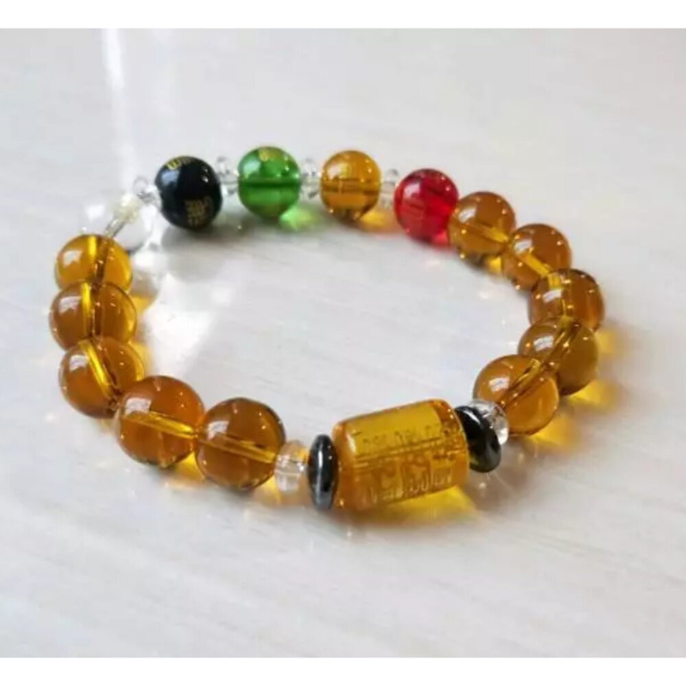 佐運門 五行水晶手鍊 水晶手鍊 招財手鍊 五路財神手鍊 黃財神水晶 五色招財 財源手鍊 好運手鍊 五行招財手鍊 陰陽五行-細節圖7