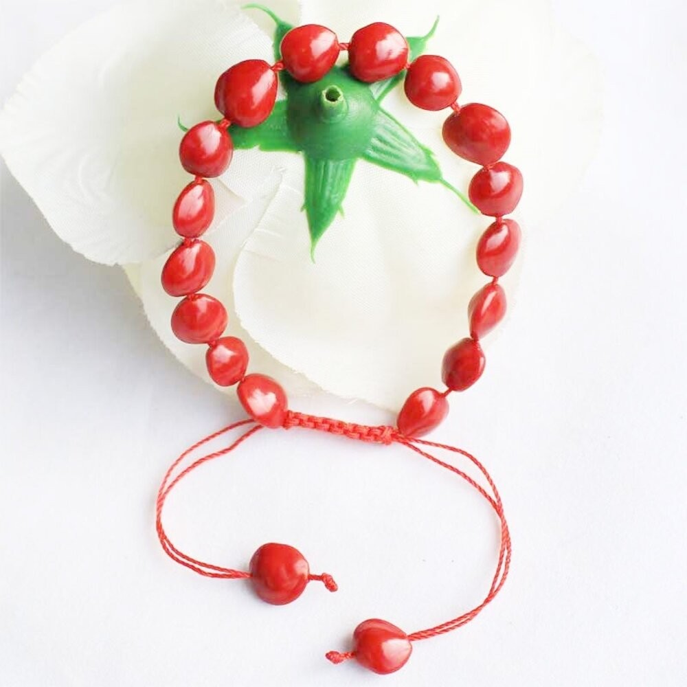 佐運門 專業開光 本命年 桃花 相思豆手繩 菩提子 紅心菩提手飾 開運手鍊 開運手環 手繩 手環 編織手繩 紅豆手串-細節圖5