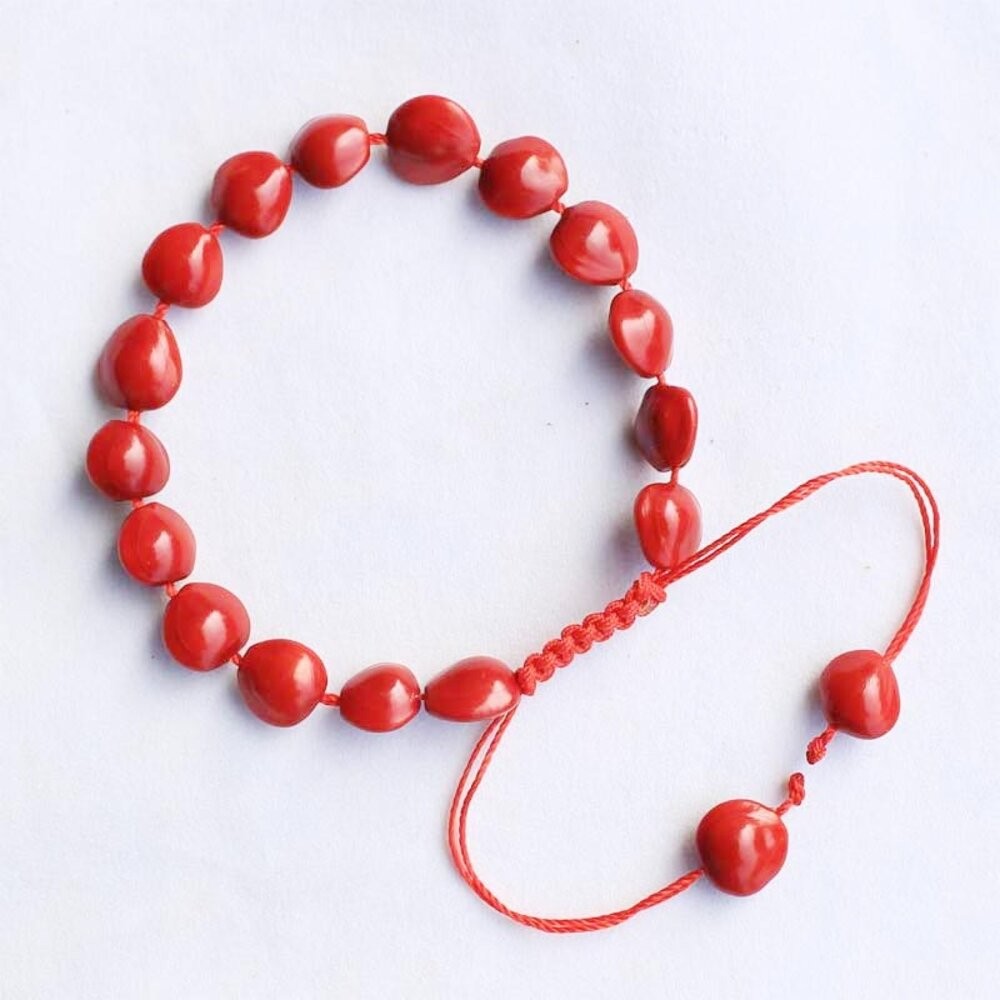 佐運門 專業開光 本命年 桃花 相思豆手繩 菩提子 紅心菩提手飾 開運手鍊 開運手環 手繩 手環 編織手繩 紅豆手串-細節圖6