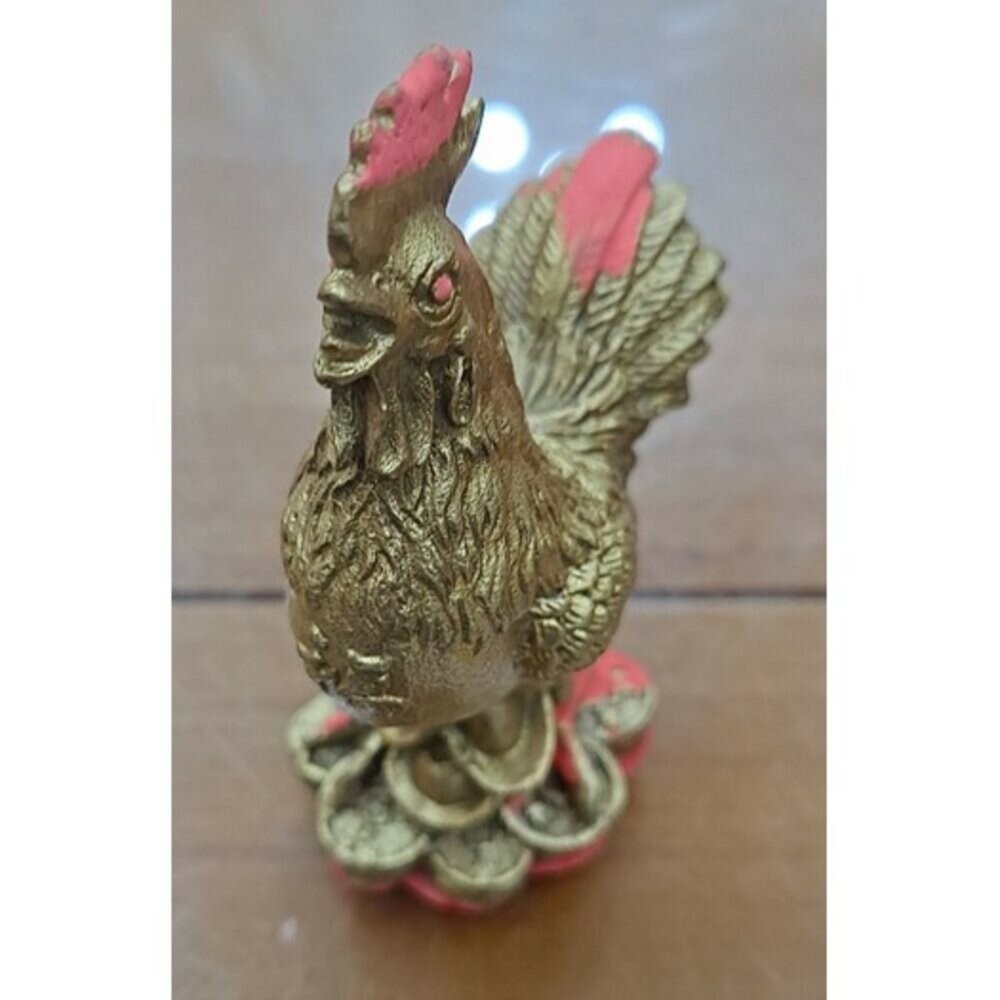 佐運門 金雞擺飾 銅雞 風水銅雞 銅公雞 招財金雞 金屬公雞 鐵公雞 帶路雞 起家雞 公雞 金雞下蛋 小金雞 金雞擺件-規格圖10