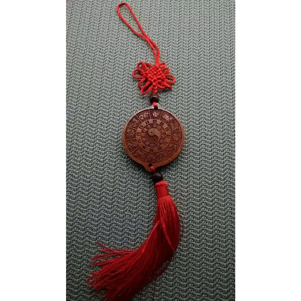 佐運門 平安 桃木 12生肖 多用途 平安掛飾 鎮宅 避邪擋煞 掛件 掛飾 中國結掛飾 車掛飾品 風水掛飾 開運吊飾-細節圖2