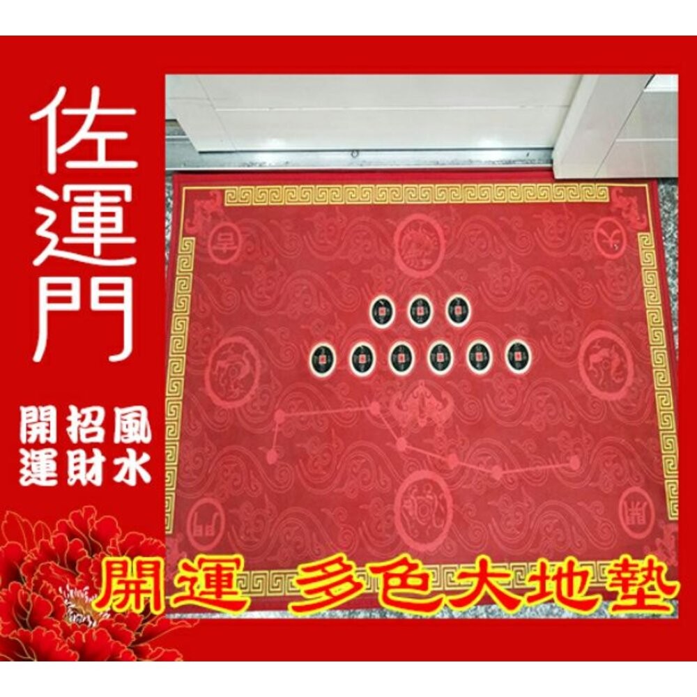 佐運門 五帝錢 地墊 玄關地墊 風水地墊 大門地墊 玄關地墊 腳踏墊 踏墊 進門地墊 風水地墊 地墊門口 玄關防滑地墊-細節圖5