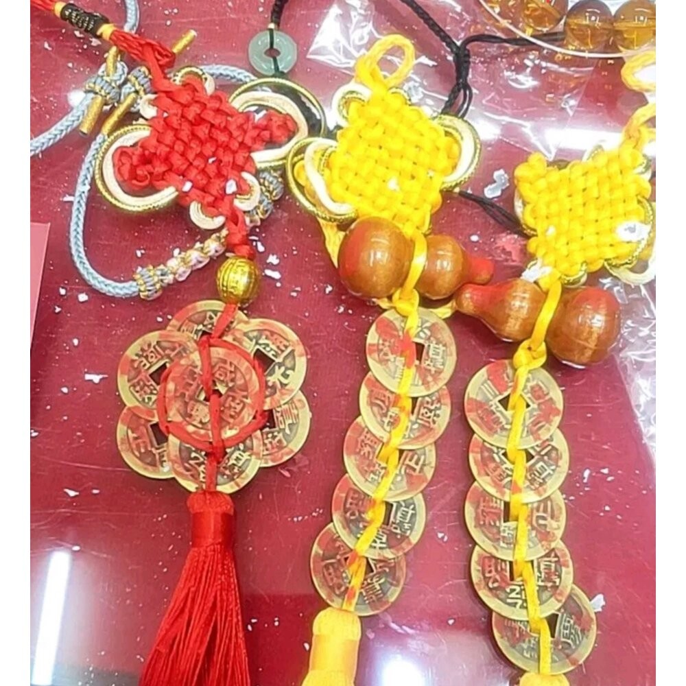 佐運門 梅花五帝錢 防小人吊飾 銅錢 牆壁掛飾 古錢 古錢幣 避邪擋煞 平安吊飾 小人 五帝錢吊飾 風水 中國結-細節圖10