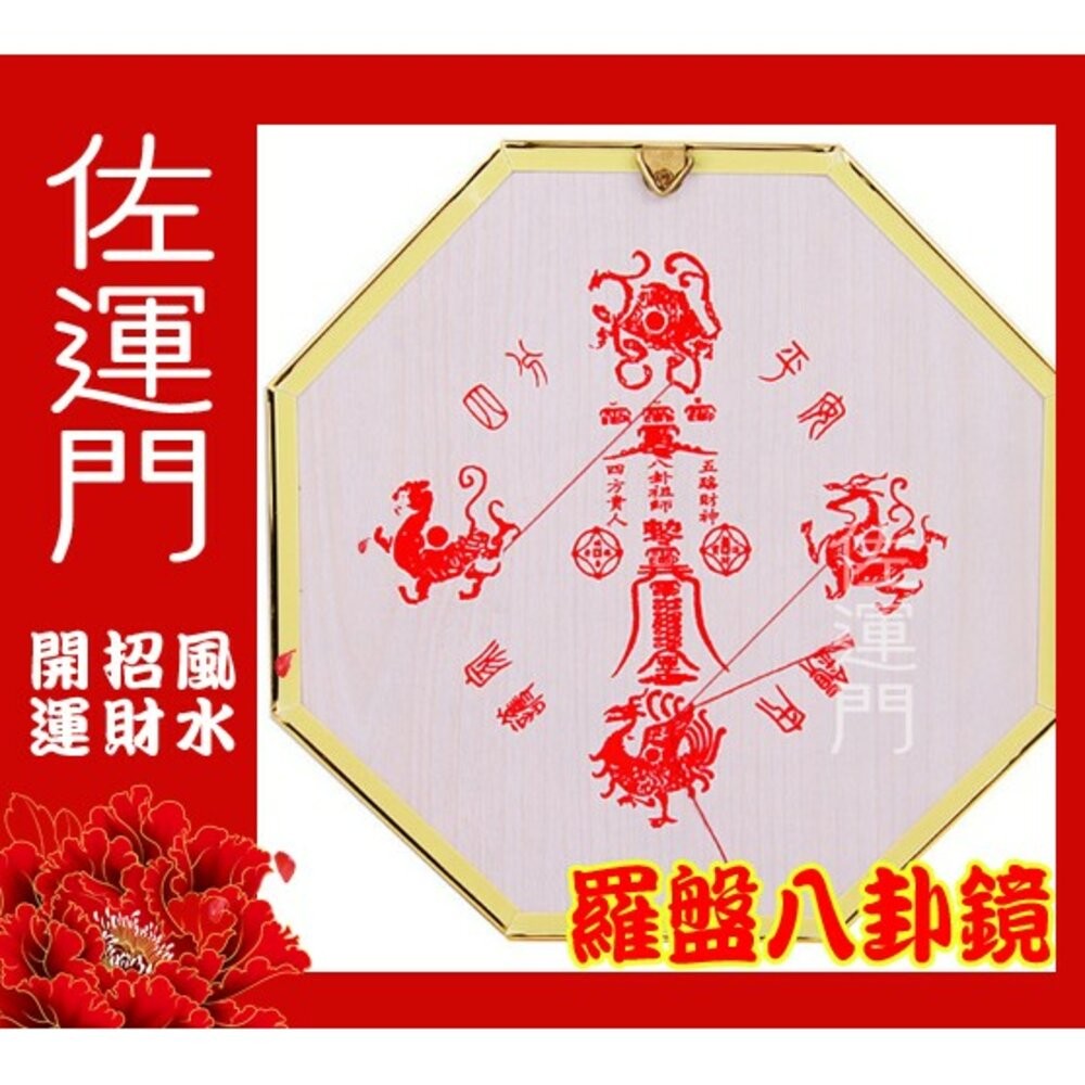 佐運門 八卦鏡 開光 羅盤八卦 羅盤 開光八卦鏡 硃砂 化煞 風水擺件 開運 招財 避邪 擋煞 鎮宅 出入平安 風水鏡-細節圖2