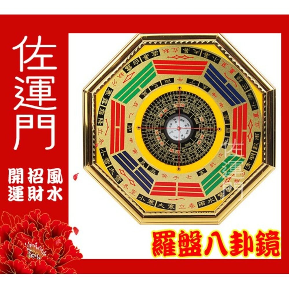 佐運門 八卦鏡 開光 羅盤八卦 羅盤 開光八卦鏡 硃砂 化煞 風水擺件 開運 招財 避邪 擋煞 鎮宅 出入平安 風水鏡-細節圖3