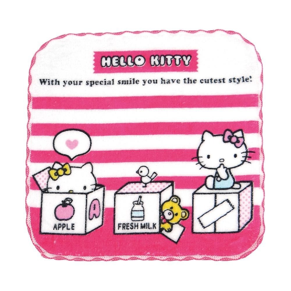 Hello Kitty 純棉小方巾 嬰幼兒吸水口水巾 20x20cm  台灣製造 0918-細節圖5