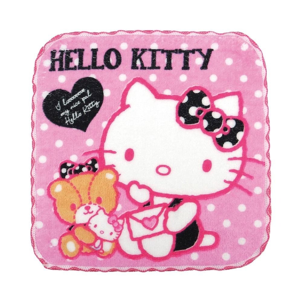 Hello Kitty 純棉小方巾 嬰幼兒吸水口水巾 20x20cm  台灣製造 0918-細節圖7
