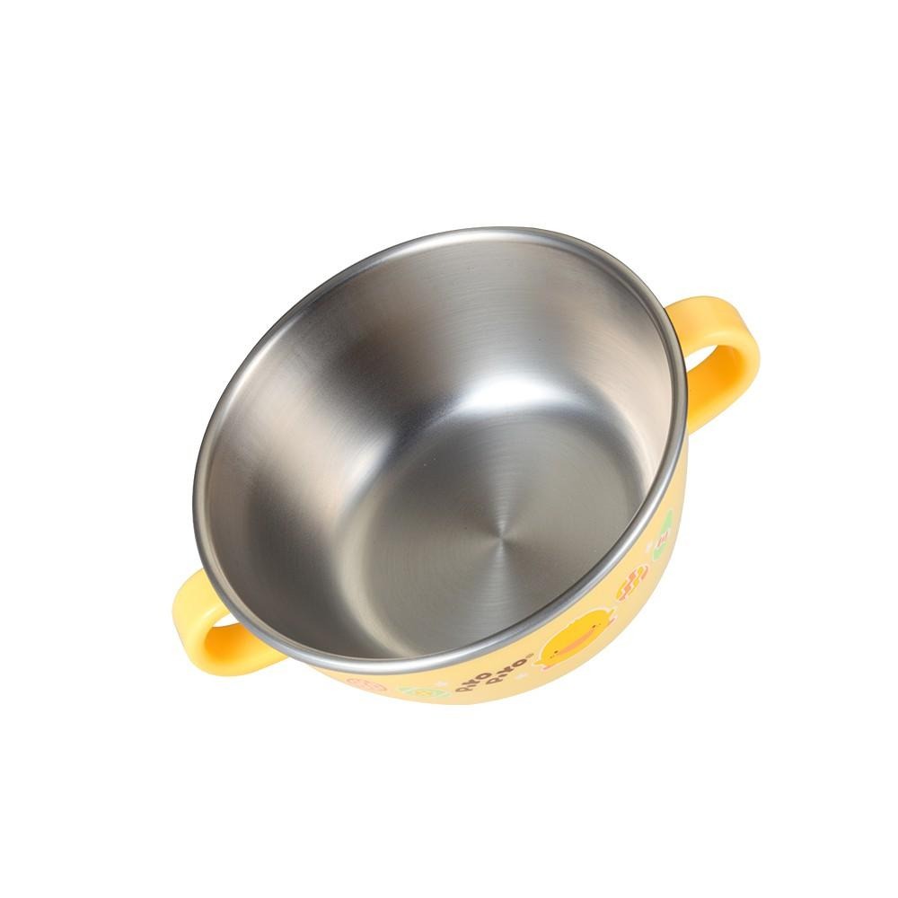 黃色小鴨 不鏽鋼隔熱雙耳碗240ml 黃色小鴨嬰幼兒不鏽鋼隔熱學習碗 (630141)-細節圖3