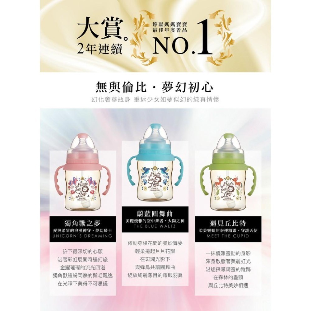 小獅王辛巴Simba 桃樂絲 心願PPSU自動把手寬口雙凹中奶瓶270ml-細節圖9