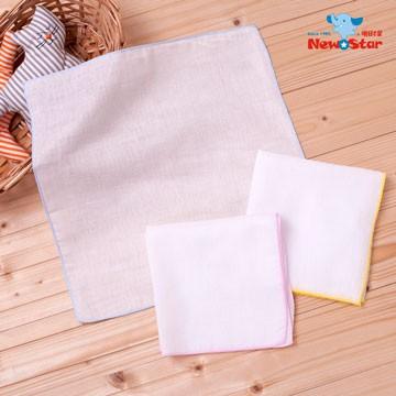 NewStar100%天然純棉紗布手帕3入 新生兒必備不含螢光劑 2700-細節圖3