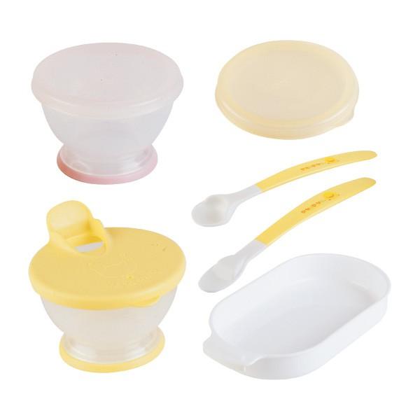 黃色小鴨離乳餐具組 含保鮮蓋 餐碗 餐盤 湯匙 可微波630106-細節圖2