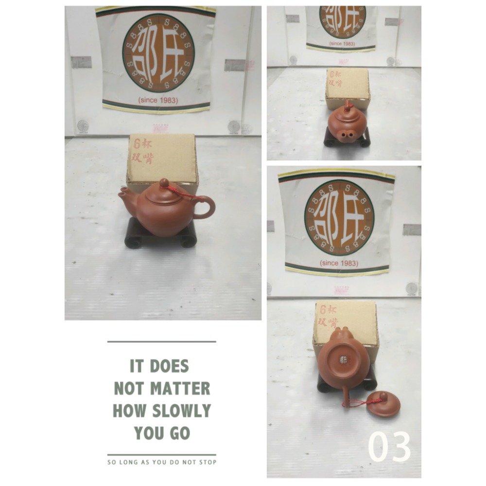 #個人所有優質商品#  1^-6杯“紅土/黑土”° 台灣老陶藝師傅的^ 獨特造型-「雙龍出海」茗壺👍！-細節圖4