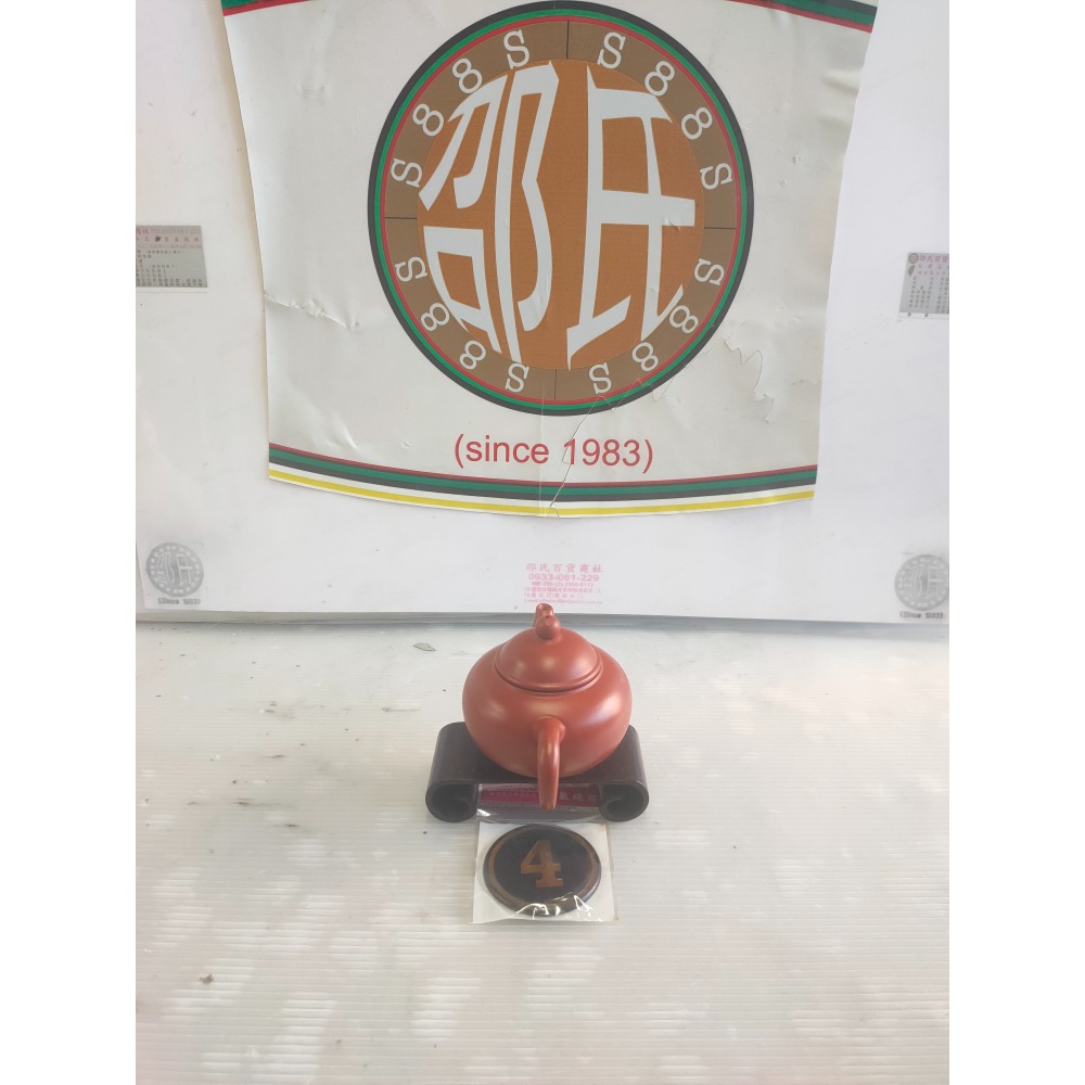 #個人所有優質商品#  台灣知名陶藝家^使用高級土胚、超高工藝制作而成的-4杯標準紅土茗壺^造型簡潔,實用性高°👍-細節圖2
