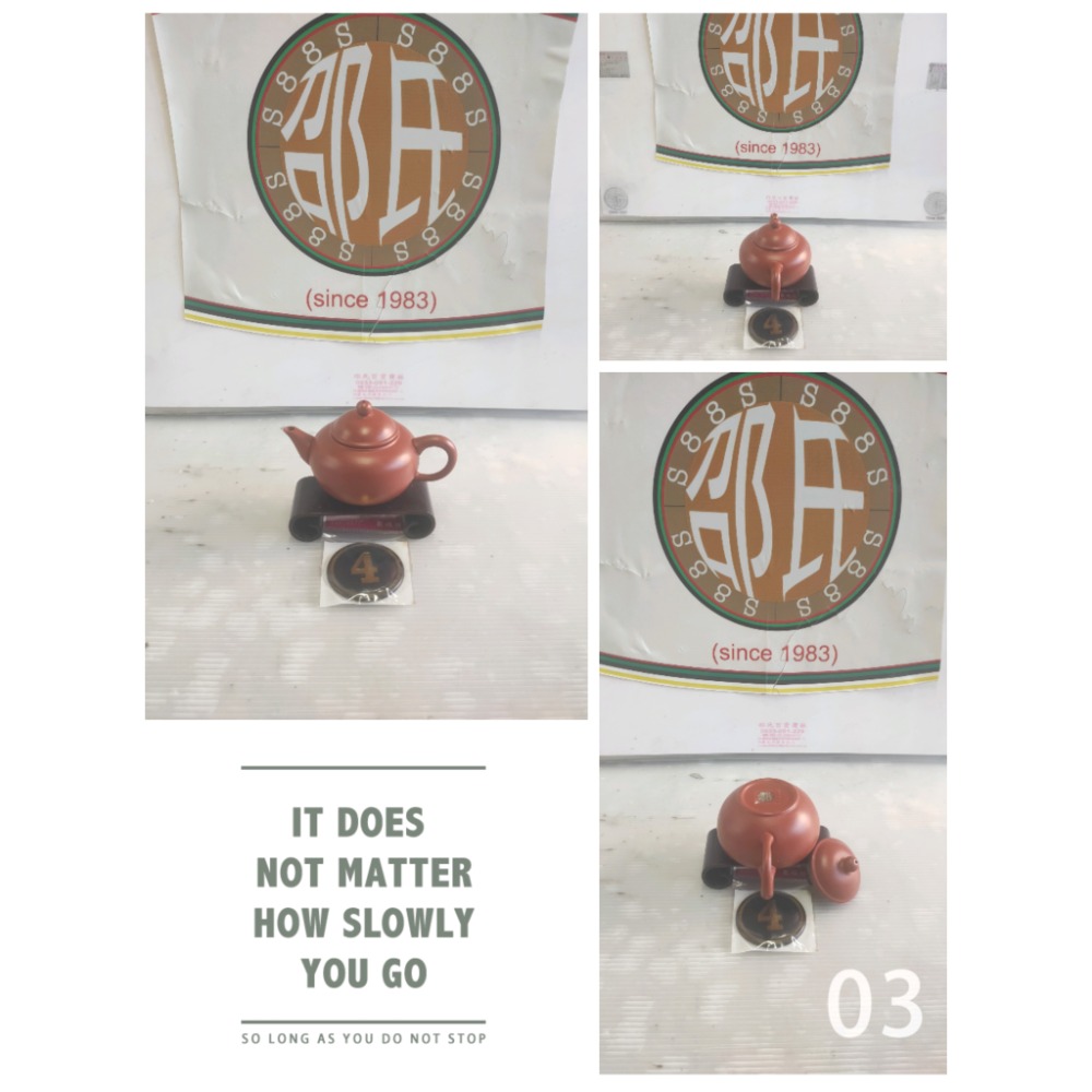 #個人所有優質商品#  台灣知名陶藝家^使用高級土胚、超高工藝制作而成的-4杯標準紅土茗壺^造型簡潔,實用性高°👍-細節圖4