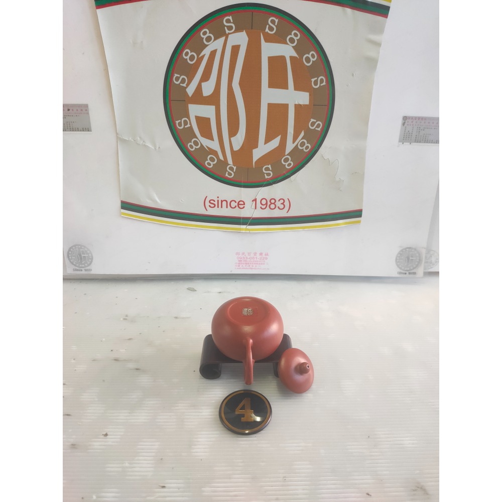 #個人所有優質商品#  台灣知名陶藝家^使用高級土胚、超高工藝制作而成的-4杯紅土圓球茗壺^造型簡潔,實用性高°👍-細節圖3