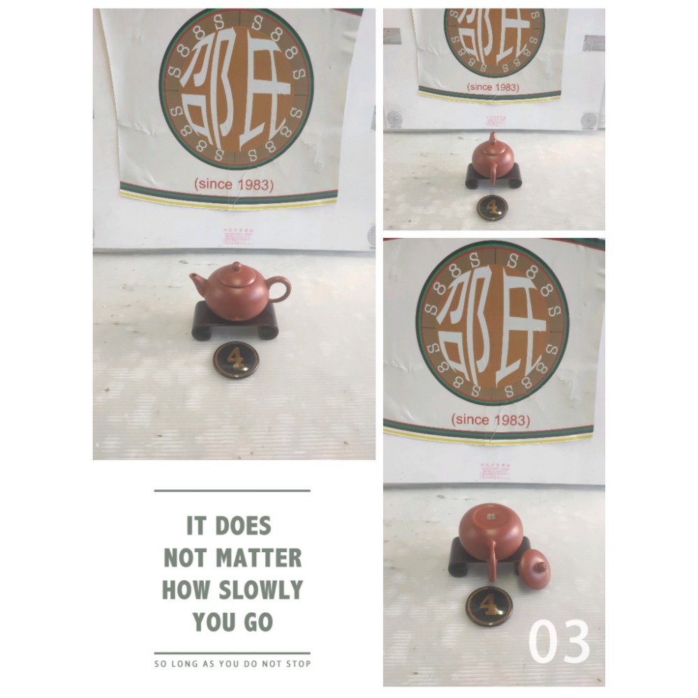 #個人所有優質商品#  台灣知名陶藝家^使用高級土胚、超高工藝制作而成的-4杯紅土圓球茗壺^造型簡潔,實用性高°👍-細節圖4