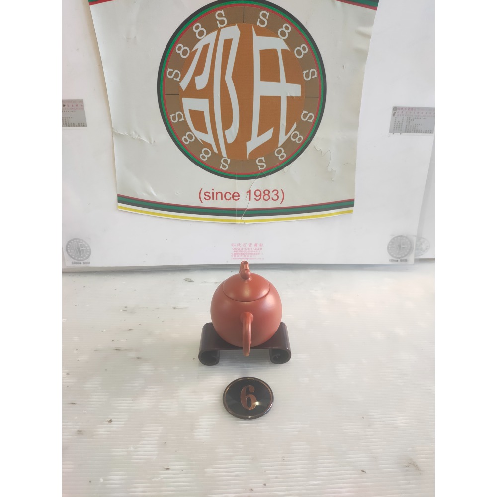 #個人所有優質商品#  台灣知名陶藝家^使用高級土胚、超高工藝制作而成的-6杯圓球-紅土茗壺^造型簡潔,實用性高°👍-細節圖2