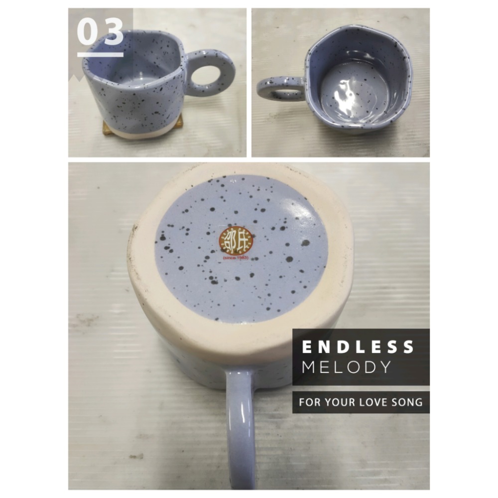 #個人所有優質商品#°§2-超可愛圓耳手把-潑墨奇特杯口陶杯°-細節圖4