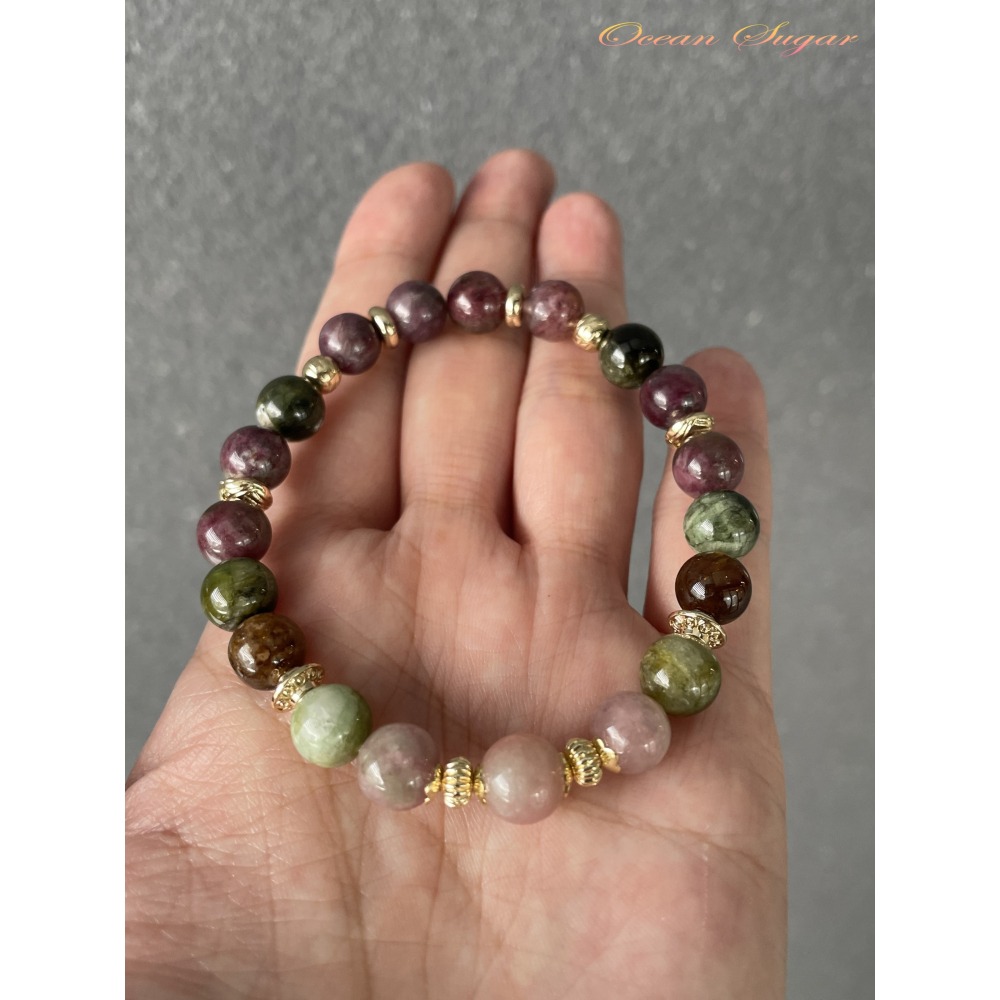 Ocean Sugar 天然水晶 老礦色 彩碧璽 8咪-細節圖2