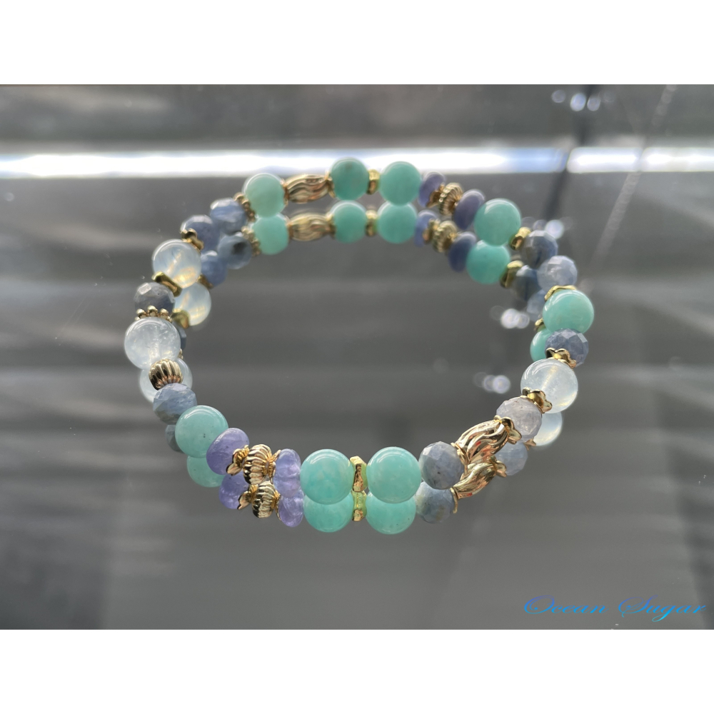 Ocean Sugar 天然水晶 坦桑石隨形 藍晶石切 天河石 海藍寶-細節圖3