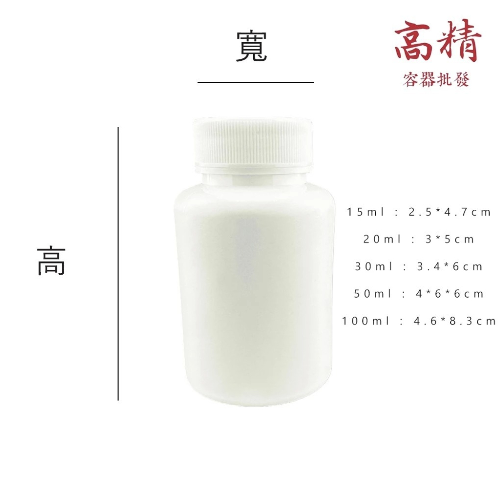 PE廣口瓶 塑膠罐 塑膠瓶 小藥瓶 藥罐 分裝瓶 密封瓶 樣本瓶 避光瓶 膠囊罐 樣本瓶 樣品 藥局 藥丸盒 藥片收納-細節圖2