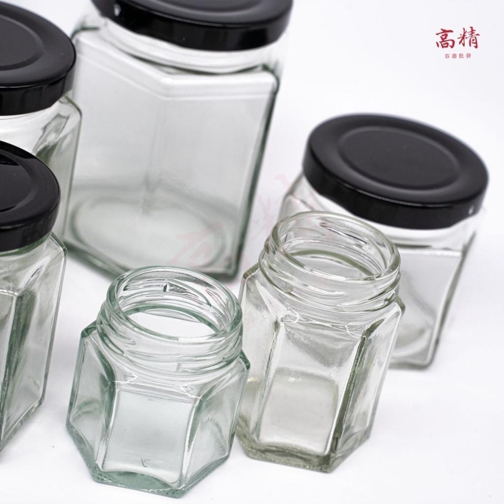 台灣製玻璃罐 玻璃罐 玻璃瓶 分裝瓶 分裝罐 六角玻璃瓶  密封罐 分裝瓶 剝皮辣椒罐 果醬罐 醬料罐 干貝醬-細節圖4