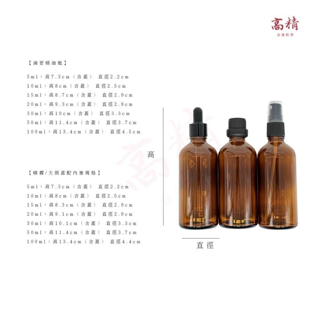 精油瓶1m-100ml 茶色精油滴管瓶 精油瓶  精油噴霧瓶 大頭蓋精油瓶 酒精噴霧 精油噴瓶 精油分裝瓶-細節圖2