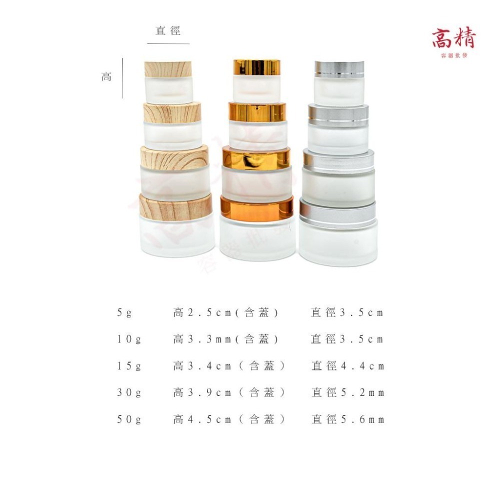 面霜盒 分裝盒  磨砂面霜盒 玻璃分裝盒 玻璃面霜盒  膏霜 霜膏瓶 膏霜瓶 化妝品 分裝瓶  分裝罐-細節圖2